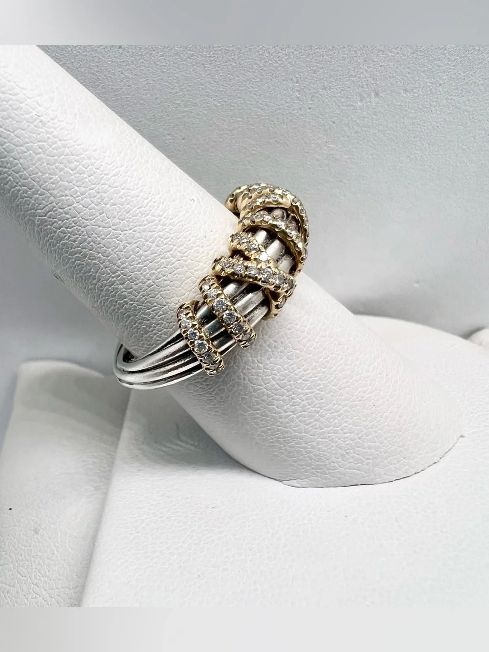 David Yurman Helena Ring Sterling Silver with 18K Yellow Gold and Diamonds
